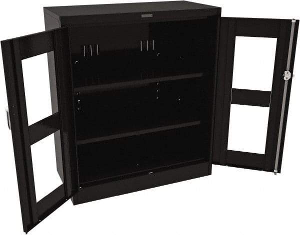 Tennsco - 3 Shelf Visible Storage Cabinet - Steel, 36" Wide x 24" Deep x 42" High, Black - USA Tool & Supply