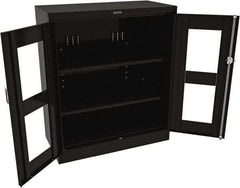 Tennsco - 3 Shelf Visible Storage Cabinet - Steel, 36" Wide x 24" Deep x 42" High, Black - USA Tool & Supply
