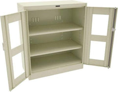 Tennsco - 3 Shelf Visible Storage Cabinet - Steel, 36" Wide x 18" Deep x 42" High, Champagne/Putty - USA Tool & Supply