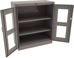 Tennsco - 3 Shelf Visible Storage Cabinet - Steel, 36" Wide x 24" Deep x 42" High, Medium Gray - USA Tool & Supply