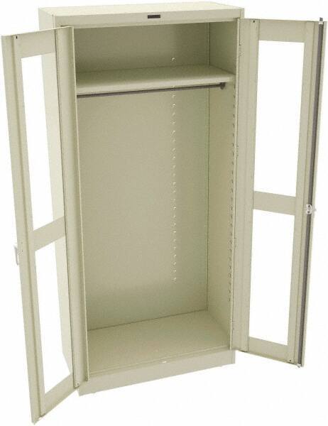 Tennsco - 6 Shelf Wardrobe Storage Cabinet - Steel, 36" Wide x 18" Deep x 78" High, Champagne/Putty - USA Tool & Supply