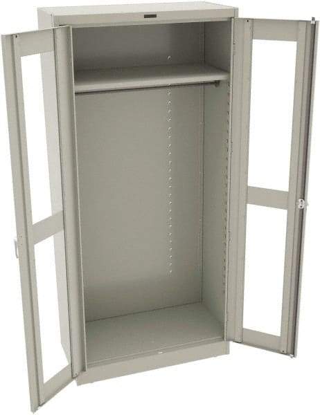 Tennsco - 1 Shelf Wardrobe Storage Cabinet - Steel, 36" Wide x 24" Deep x 78" High, Light Gray - USA Tool & Supply