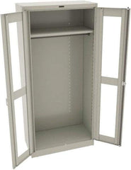 Tennsco - 1 Shelf Wardrobe Storage Cabinet - Steel, 36" Wide x 18" Deep x 78" High, Light Gray - USA Tool & Supply