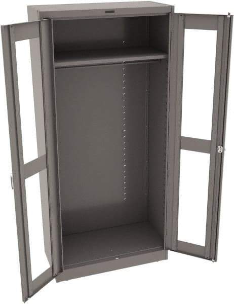 Tennsco - 6 Shelf Wardrobe Storage Cabinet - Steel, 36" Wide x 18" Deep x 78" High, Medium Gray - USA Tool & Supply