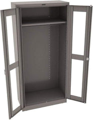 Tennsco - 6 Shelf Wardrobe Storage Cabinet - Steel, 36" Wide x 24" Deep x 78" High, Medium Gray - USA Tool & Supply