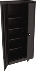 Tennsco - 5 Shelf Locking Storage Cabinet - Steel, 36" Wide x 18" Deep x 78" High, Black - USA Tool & Supply