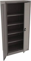 Tennsco - 5 Shelf Locking Storage Cabinet - Steel, 36" Wide x 18" Deep x 78" High, Medium Gray - USA Tool & Supply