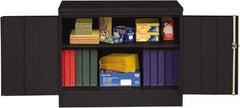 Tennsco - 3 Shelf Locking Storage Cabinet - Steel, 36" Wide x 18" Deep x 42" High, Black - USA Tool & Supply