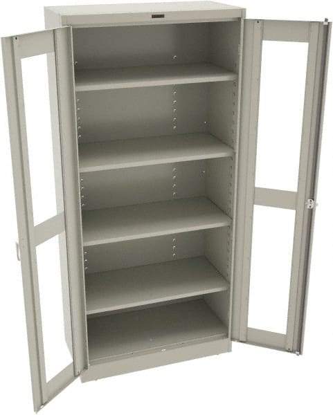 Tennsco - 5 Shelf Visible Storage Cabinet - Steel, 36" Wide x 18" Deep x 78" High, Light Gray - USA Tool & Supply