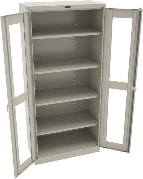 Tennsco - 5 Shelf Visible Storage Cabinet - Steel, 36" Wide x 24" Deep x 78" High, Medium Gray - USA Tool & Supply