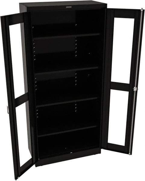 Tennsco - 5 Shelf Visible Storage Cabinet - Steel, 36" Wide x 18" Deep x 78" High, Black - USA Tool & Supply