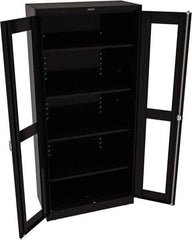 Tennsco - 5 Shelf Visible Storage Cabinet - Steel, 36" Wide x 18" Deep x 78" High, Black - USA Tool & Supply