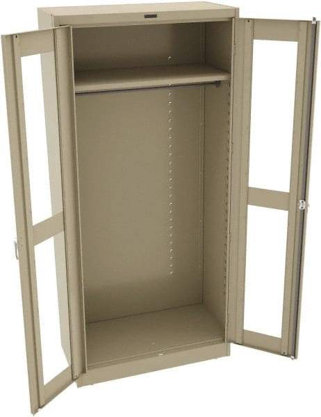 Tennsco - 6 Shelf Wardrobe Storage Cabinet - Steel, 36" Wide x 18" Deep x 78" High, Sand - USA Tool & Supply