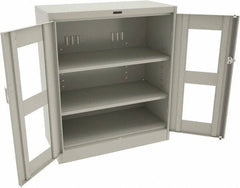 Tennsco - 3 Shelf Visible Storage Cabinet - Steel, 36" Wide x 18" Deep x 42" High, Light Gray - USA Tool & Supply