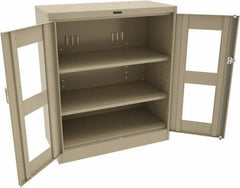 Tennsco - 3 Shelf Visible Storage Cabinet - Steel, 36" Wide x 18" Deep x 42" High, Sand - USA Tool & Supply