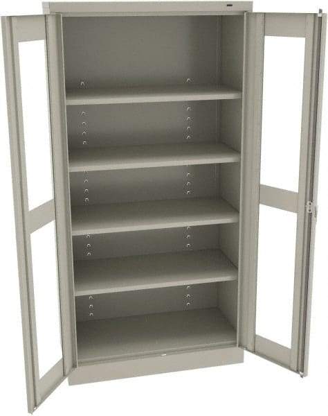 Tennsco - 5 Shelf Visible Storage Cabinet - Steel, 36" Wide x 18" Deep x 72" High, Light Gray - USA Tool & Supply