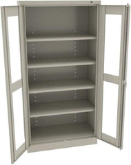 Tennsco - 5 Shelf Visible Storage Cabinet - Steel, 36" Wide x 18" Deep x 72" High, Light Gray - USA Tool & Supply