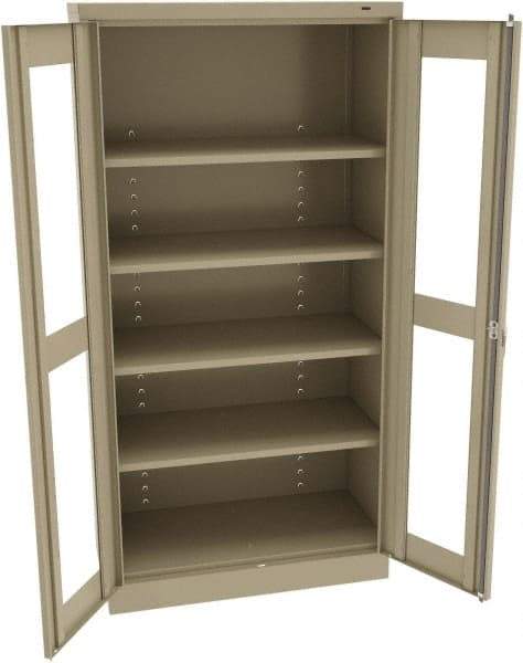 Tennsco - 5 Shelf Visible Storage Cabinet - Steel, 36" Wide x 24" Deep x 72" High, Sand - USA Tool & Supply