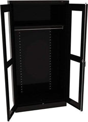 Tennsco - 2 Shelf Wardrobe Storage Cabinet - Steel, 36" Wide x 18" Deep x 72" High, Black - USA Tool & Supply