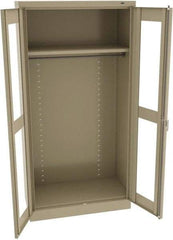 Tennsco - 2 Shelf Wardrobe Storage Cabinet - Steel, 36" Wide x 18" Deep x 72" High, Sand - USA Tool & Supply