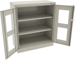 Tennsco - 3 Shelf Visible Storage Cabinet - Steel, 36" Wide x 18" Deep x 42" High, Light Gray - USA Tool & Supply