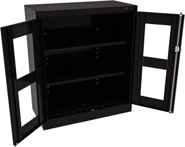 Tennsco - 3 Shelf Visible Storage Cabinet - Steel, 36" Wide x 18" Deep x 42" High, Black - USA Tool & Supply