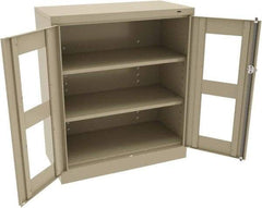 Tennsco - 3 Shelf Visible Storage Cabinet - Steel, 36" Wide x 18" Deep x 42" High, Sand - USA Tool & Supply