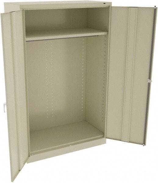 Tennsco - 2 Shelf Wardrobe Storage Cabinet - Steel, 48" Wide x 24" Deep x 78" High, Champagne/Putty - USA Tool & Supply