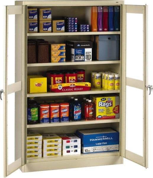 Tennsco - 5 Shelf Visible Storage Cabinet - Steel, 48" Wide x 24" Deep x 78" High, Sand - USA Tool & Supply