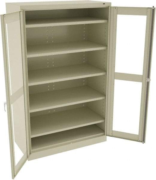 Tennsco - 5 Shelf Visible Storage Cabinet - Steel, 48" Wide x 24" Deep x 78" High, Champagne/Putty - USA Tool & Supply