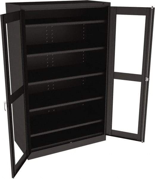Tennsco - 5 Shelf Visible Storage Cabinet - Steel, 48" Wide x 24" Deep x 78" High, Black - USA Tool & Supply