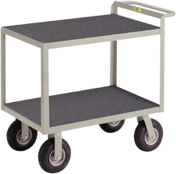 Little Giant - 1,200 Lb Capacity, 24" Wide x 48" Long x 38" High Instrument Cart - 2 Shelf, Steel, 3 Rigid/2 Swivel Casters - USA Tool & Supply