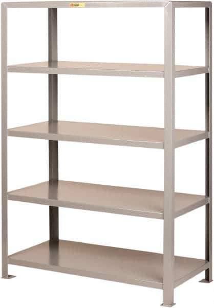 Little Giant - 5 Shelf Starter Heavy-Duty Open Steel Shelving - 2,000 Lb Capacity, 60" Wide x 72" High x 24" Deep, Gray - USA Tool & Supply