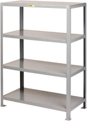 Little Giant - 4 Shelf Starter Heavy-Duty Open Steel Shelving - 2,000 Lb Capacity, 48" Wide x 72" High x 24" Deep, Gray - USA Tool & Supply
