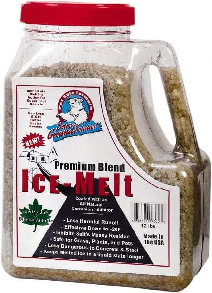 Bare Ground Solutions - 12 Lb Jug Calcium Chloride Granules - Effective to -20°F - USA Tool & Supply