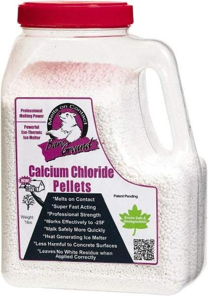 Bare Ground Solutions - 7 Lb Jug Calcium Chloride Pellets - Effective to -20°F - USA Tool & Supply