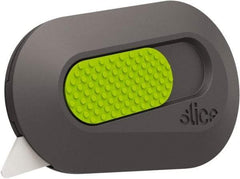 Slice - Retractable Utility Knife - 2-1/2" Blade, Black & Green Rubber Handle, 1 Blade Included - USA Tool & Supply