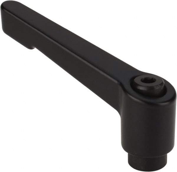 Morton Machine Works - 5/16-18, 0.63" Hub Diam, Die Cast Zinc A-Tapped Adjustable Clamping Handle - 3.07" OAL, 2.12" High, 0.55" Hole Depth - USA Tool & Supply