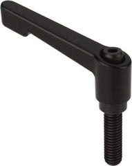 Morton Machine Works - M6, 10mm Hub Diam, Die Cast Zinc Threaded Stud Adjustable Clamping Handle - 25mm Stud Length, 42mm OAL, 58mm High - USA Tool & Supply