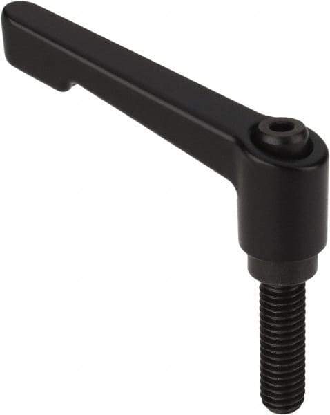 Morton Machine Works - 5/16-18, 0.53" Hub Diam, Die Cast Zinc Stud Type Adjustable Clamping Handle - 0.78" Stud Length, 2.56" OAL, 2.55" High - USA Tool & Supply