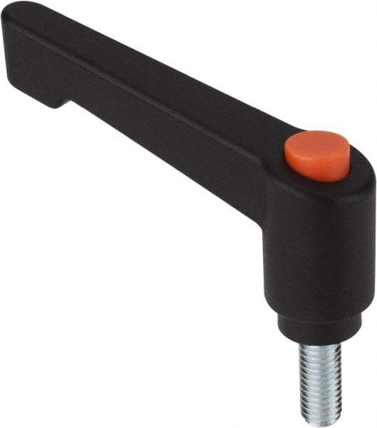 Morton Machine Works - M10, 20mm Hub Diam, Glass Fiber Reinforced Plastic Threaded Stud Adjustable Clamping Handle - 40mm Stud Length, 80mm OAL, 103mm High - USA Tool & Supply