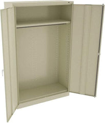 Tennsco - 2 Shelf Wardrobe Storage Cabinet - Steel, 48" Wide x 18" Deep x 78" High, Champagne/Putty - USA Tool & Supply