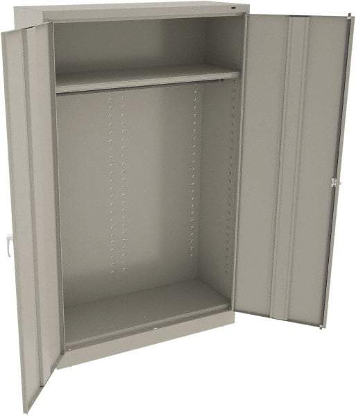 Tennsco - 2 Shelf Wardrobe Storage Cabinet - Steel, 48" Wide x 18" Deep x 78" High, Light Gray - USA Tool & Supply