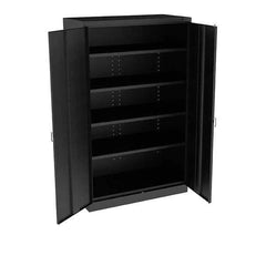 Tennsco - 5 Shelf Locking Storage Cabinet - Steel, 48" Wide x 24" Deep x 78" High, Black - USA Tool & Supply