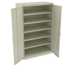 Tennsco - 5 Shelf Locking Storage Cabinet - Steel, 48" Wide x 24" Deep x 78" High, Champagne/Putty - USA Tool & Supply