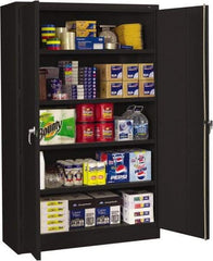 Tennsco - 5 Shelf Locking Storage Cabinet - Steel, 48" Wide x 18" Deep x 78" High, Black - USA Tool & Supply