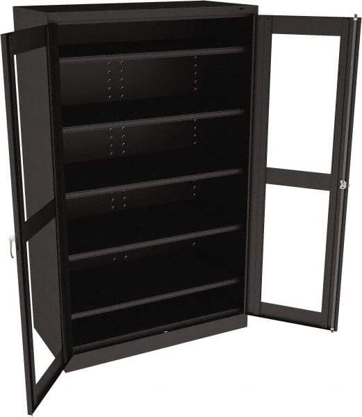 Tennsco - 5 Shelf Visible Storage Cabinet - Steel, 48" Wide x 24" Deep x 78" High, Black - USA Tool & Supply