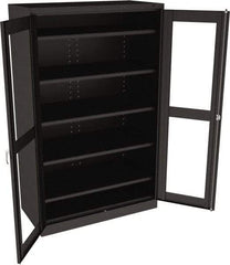 Tennsco - 5 Shelf Visible Storage Cabinet - Steel, 48" Wide x 24" Deep x 78" High, Black - USA Tool & Supply