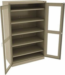 Tennsco - 5 Shelf Visible Storage Cabinet - Steel, 48" Wide x 24" Deep x 78" High, Sand - USA Tool & Supply