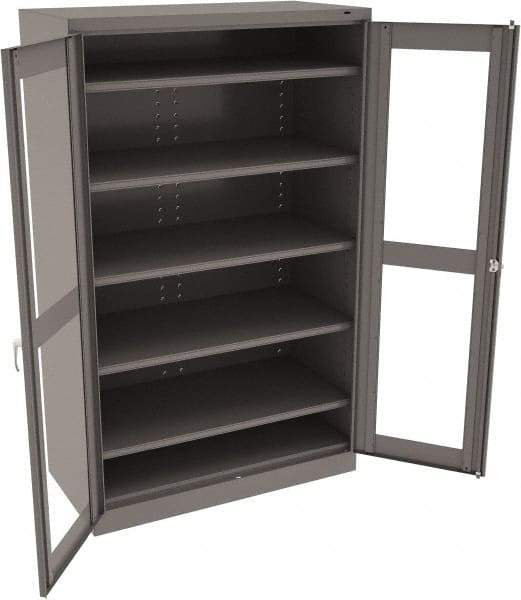 Tennsco - 5 Shelf Visible Storage Cabinet - Steel, 48" Wide x 24" Deep x 78" High, Medium Gray - USA Tool & Supply